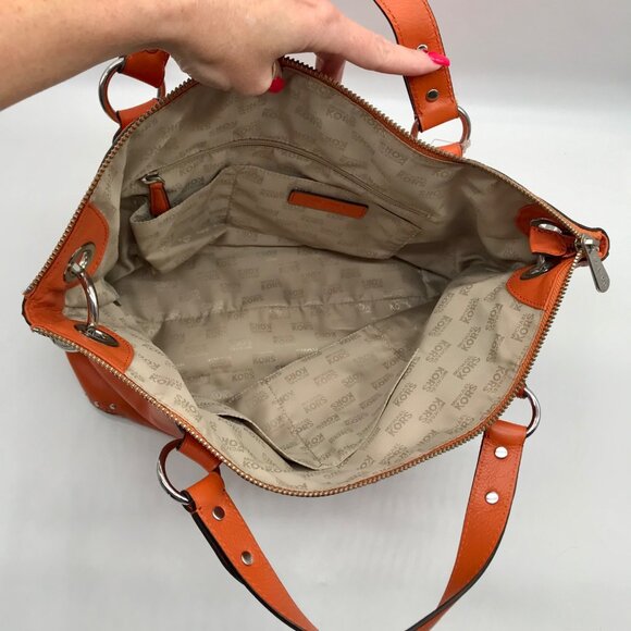 Michael Kors Tangerine Leather Astor Chain Convertible Satchel Bag - Picture 10 of 11